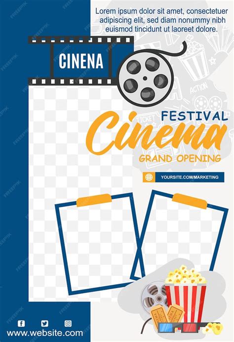 Premium Vector | Cinema banner and poster template media post