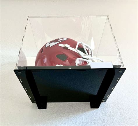 Full Size Football Helmet Display Case w/ Wall Mount, Back Mirror ...