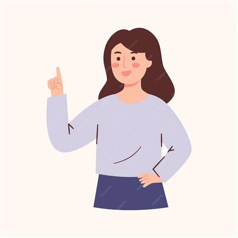 Premium Vector | Woman with pointing finger