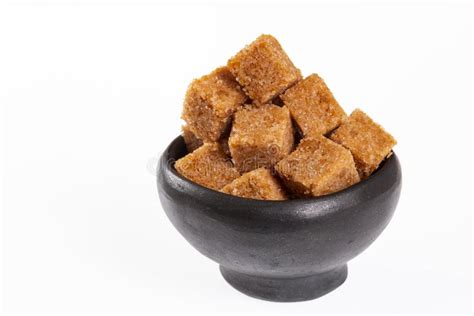 Unrefined Cubed Brown Cane Sugar Crystals - Saccharum Officinarum Stock ...