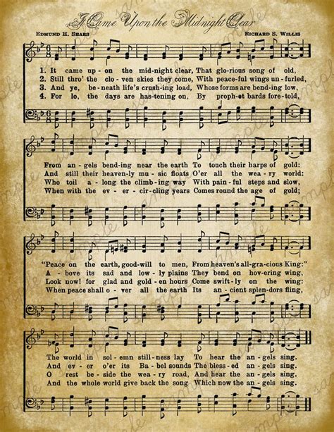 Grungy Aged Vintage Christmas Carol Music Digital Sheet - Etsy ...