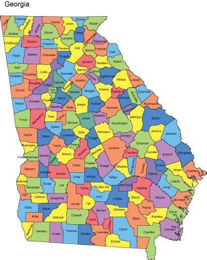 Georgia Map with Counties