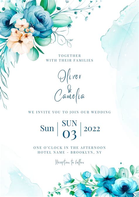 Invitations & Paper Invitations DIY wedding Invite Floral Wedding ...