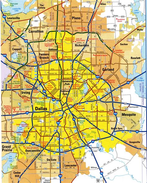 Large Detailed Street Map Of Dallas - Photos