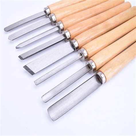 8pcs Lathe Wood Lathe Chisel Set Turning Tools Spear Woodworking Carbon ...