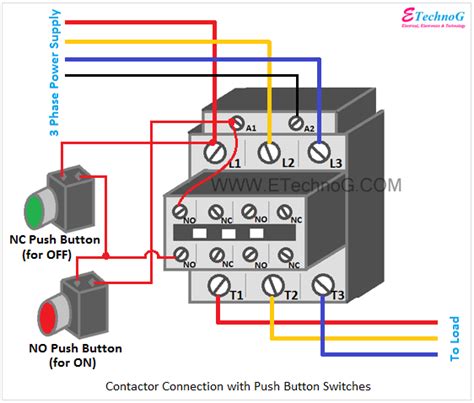 Electrical Contactor Connection and Wiring Diagram - ETechnoG