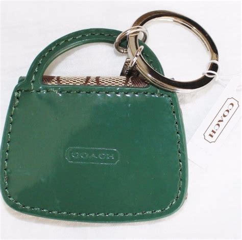 Coach Signature C Khaki Park Handbag Purse Keychain KeyRing coach ...