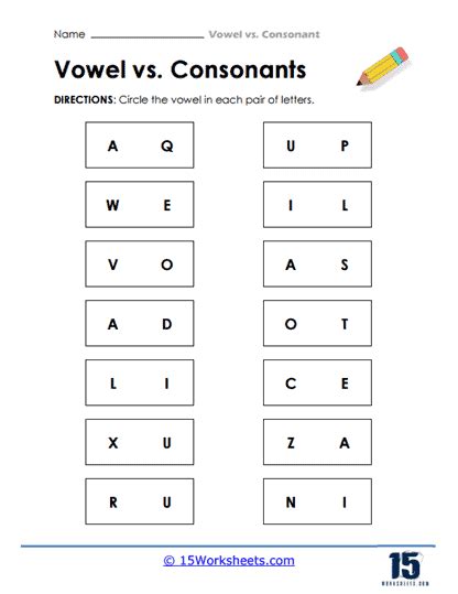 Vowels And Consonants Chart Vowel Activities Vowel Worksheets English ...