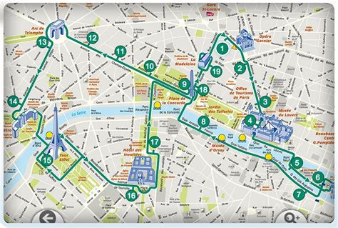 Paris walking map - Paris walking tour map (Île-de-France - France)