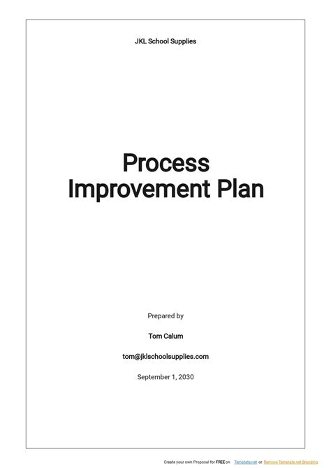 Process Improvement Plan Template Word