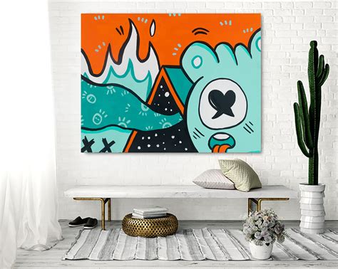 Pop Art Canvas Wall Painting Graffiti Wall Decor Oversize | Etsy