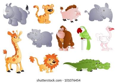 Cute Zoo Animals Clipart