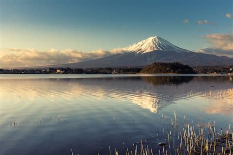 Premium Photo | View of mt.fuji at sunrise