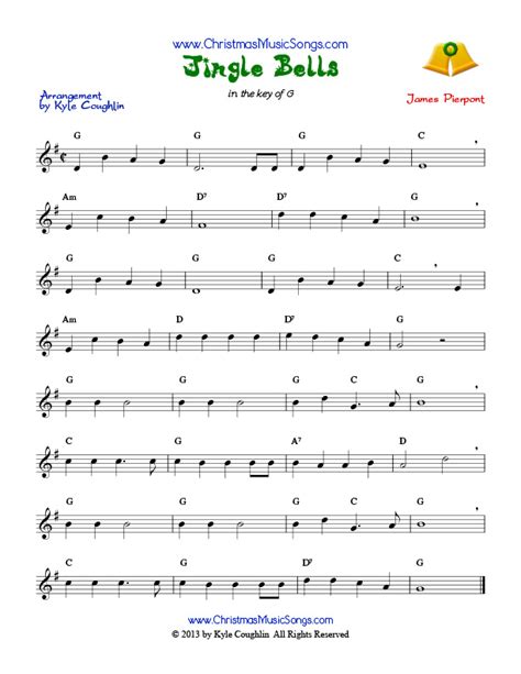 Printable Jingle Bells Piano Sheet Music