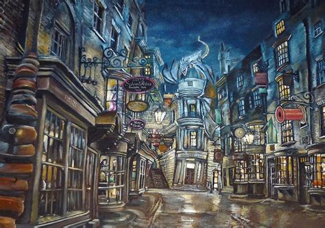 Diagon Alley | Harry potter diagon alley, Harry potter painting, Diagon ...