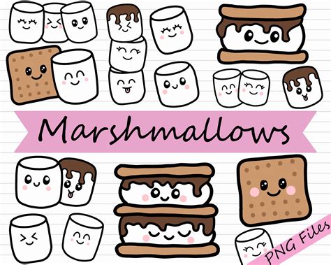 Marshmallow Clipart S'mores Clipart Smore PNG - Etsy UK