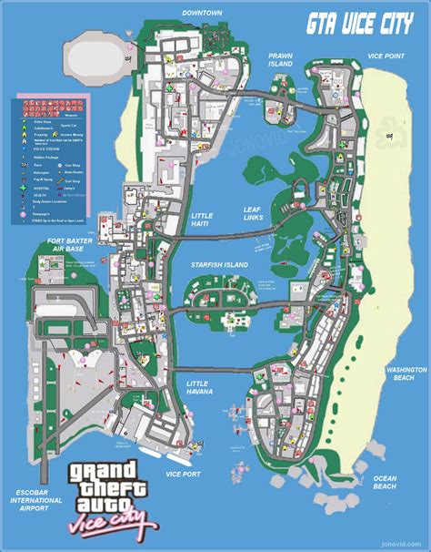 Grand Theft Auto Vice City Map - Map Of West