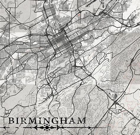 BIRMINGHAM AL Canvas Print AL Alabama Vintage map Birmingham | Canvas ...