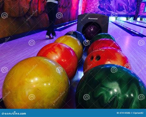 Bowling Balls with Various Colors Editorial Photo - Image of place ...