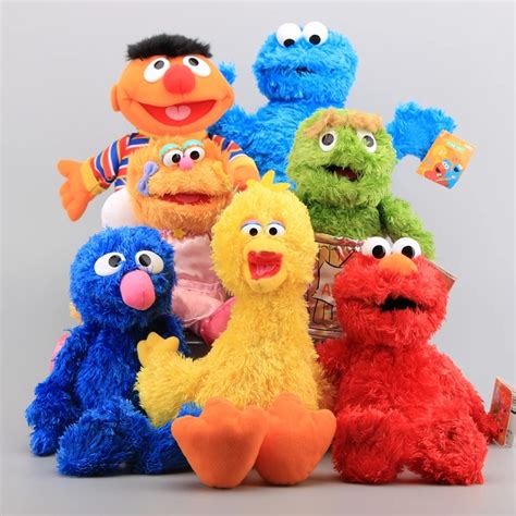 Sesame Street 7 Pieces Plush Hand Puppet Toy Dolls Elmo Cookie Monster ...