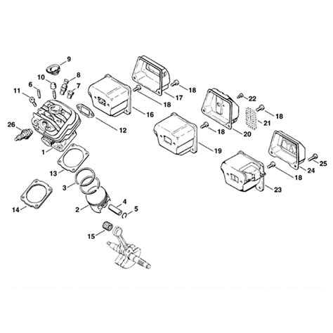 Stihl MS 260 Chainsaw (MS260 PRO) Parts Diagram, Cylinder - Muffler