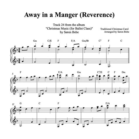 Away in a Manger | Piano Christmas Sheet Music (PDF)