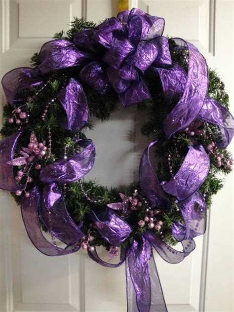 Purple Christmas Wreath | Etsy | Purple christmas wreath, Purple ...