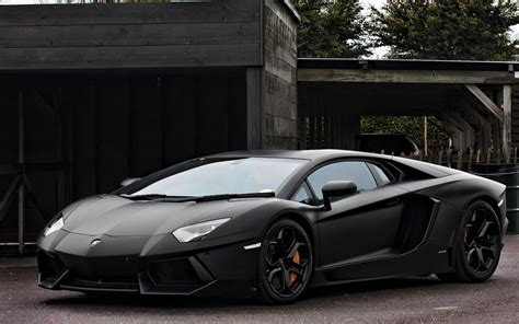 Parcked black Lamborghini Aventador front side view wallpaper - Car ...