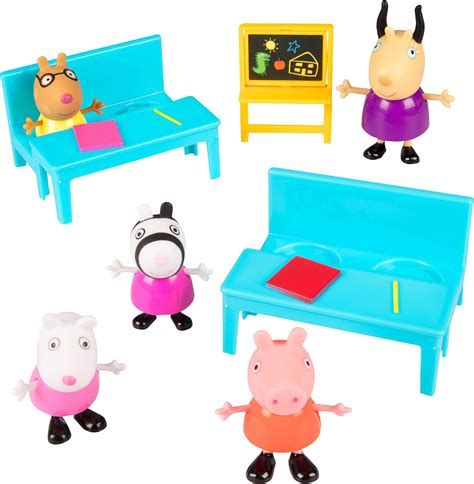 Jazwares Peppa Pig School Time Figure Playset, 8 Pieces - Includes ...