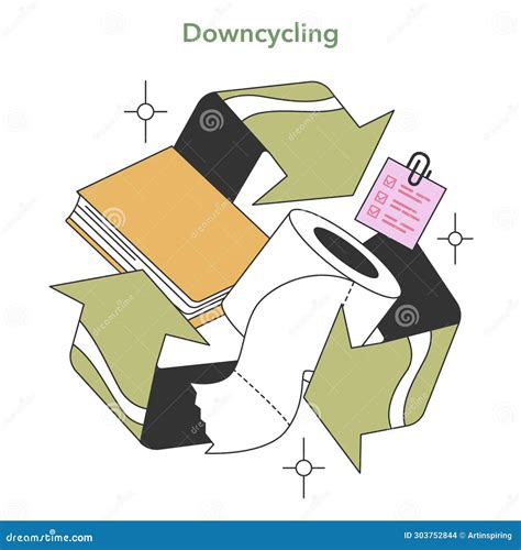 Downcycling Process Depiction. Flat Vector Illustration Stock ...