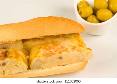 Spanish Potato Tortilla Popular Sandwich Stock Photo 111032000 ...