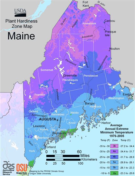 Maine Plant Hardiness Zone Map - MapSof.net