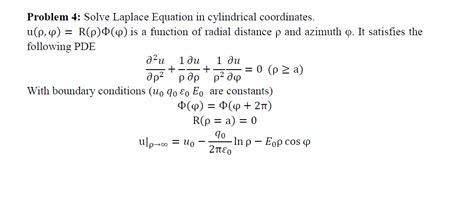 Solved Solve Laplace Equation in cylindrical coordinates . | Chegg.com