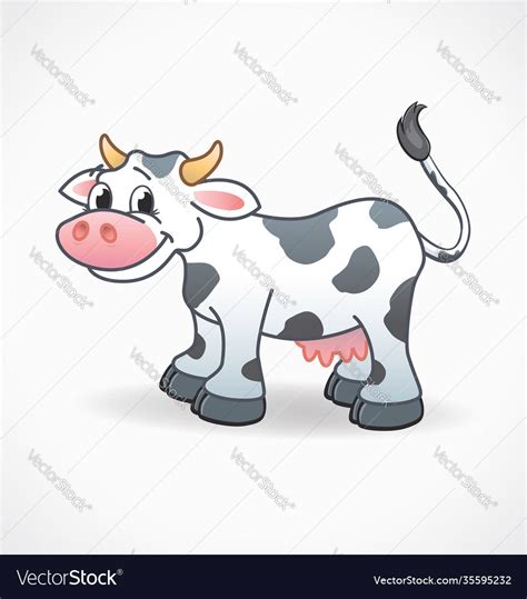 Cute cartoon dairy cow Royalty Free Vector Image