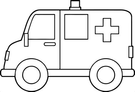 Easy Ambulance Coloring Pages to Print - ColoringBay