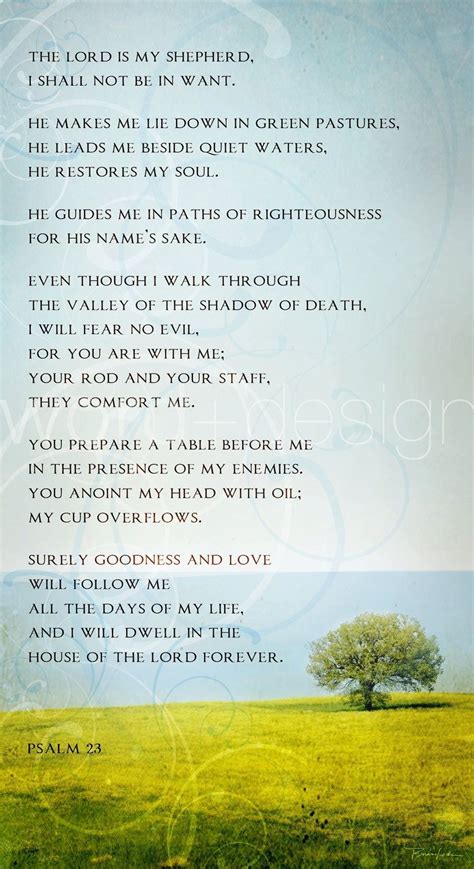 The Lord Is My Shepherd Prayer Printable