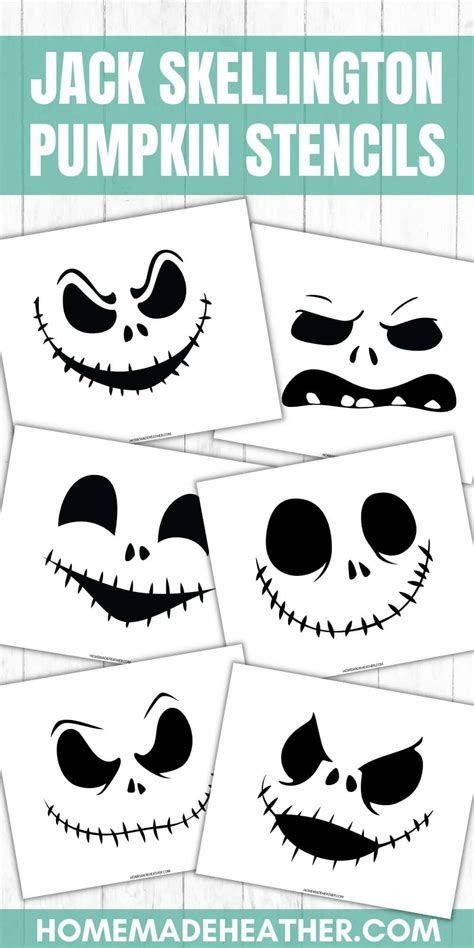 Jack Skellington Pumpkin Carving Stencils » Homemade Heather