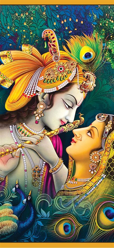 Lord Radha Krishna Painting top iPhone Wallpapers Free Download