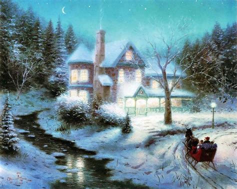 Thomas Kinkade Winter - Winter Fan Art (23436561) - Fanpop