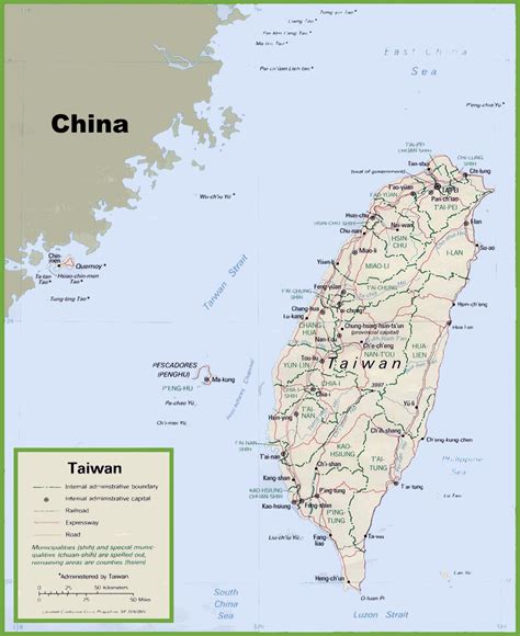 Taiwan political map - Ontheworldmap.com