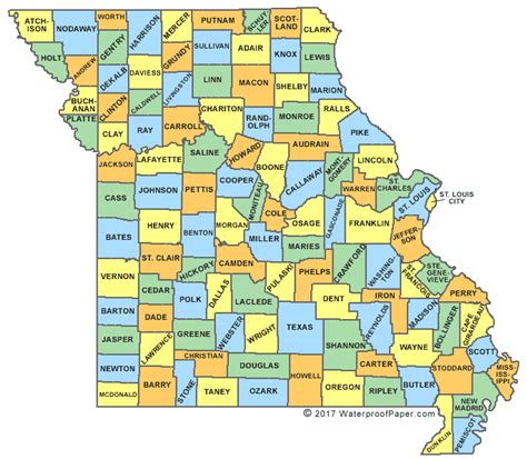 Printable Missouri Maps | State Outline, County, Cities