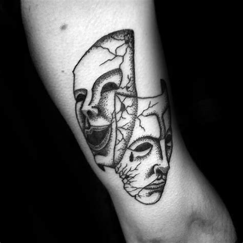 60 Drama Mask Tattoo Designs For Men - Theatre Ink Ideas