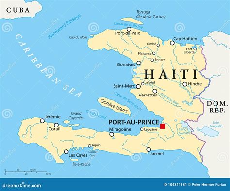 Mapa político de Haiti ilustração do vetor. Ilustração de antilhas ...