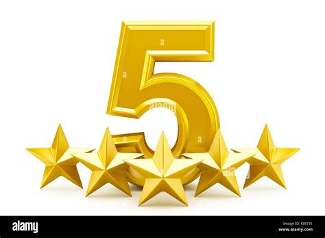 Five star rating - shiny golden stars Stock Photo - Alamy