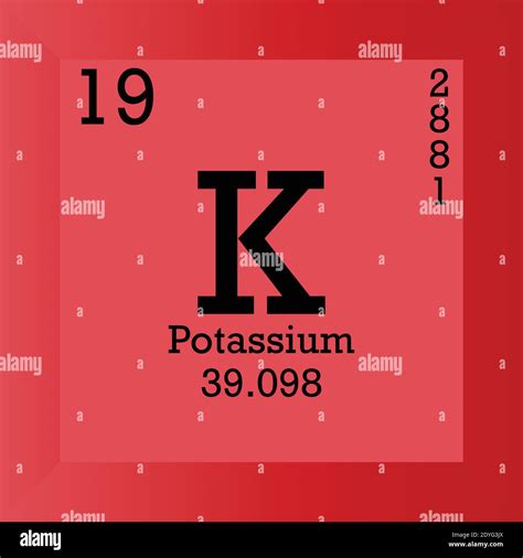 K Potassium Chemical Element Periodic Table. Single vector illustration ...