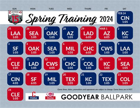 2024 Spring training schedule released - Goodyear Ballpark