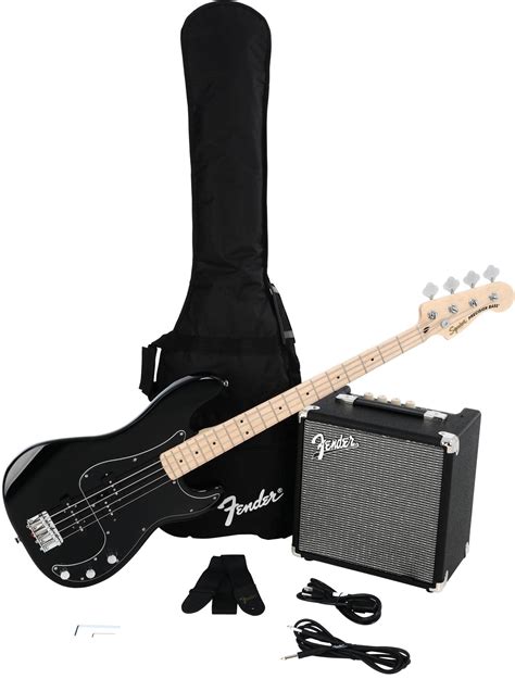 Squier by Fender Affinity Series PJ Bass, Maple Fingerboard, Black ...