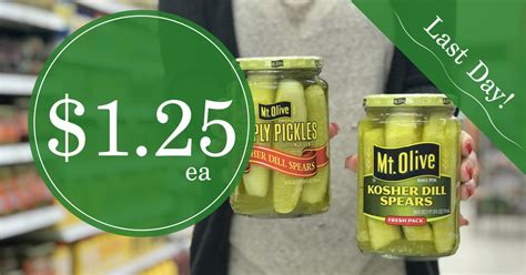 Mt. Olive Pickles are Buy One Get One FREE at Kroger!! Pay JUST $1.25 ...