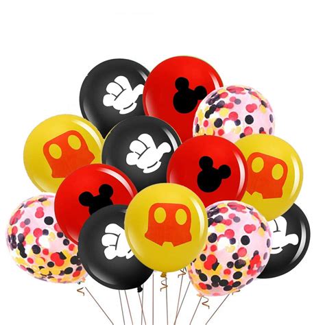 Buy Mickey Mouse Balloons,40Pcs 12 Inch Red Black Yellow Mickey Color ...