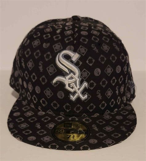 Chicago White Sox Fitted Hat 7 3/4 Black Grey Pa… - Gem